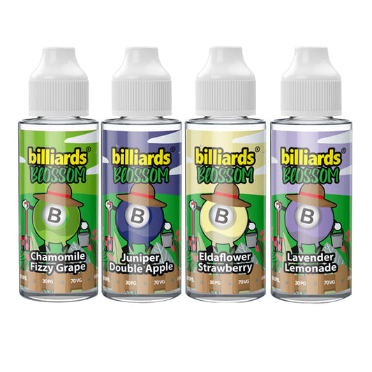 Billiards Blossom Range 100ml Shortfill 0mg (70VG/30PG)