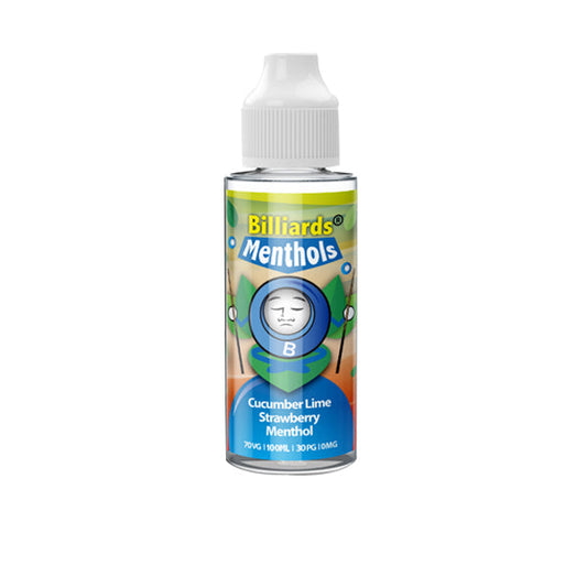 Billiards Menthol Range 100ml Shortfill 0mg (70VG/30PG)